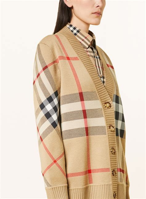 burberry strickjacke damen rot|BURBERRY Strickjacke in rot/ khaki .